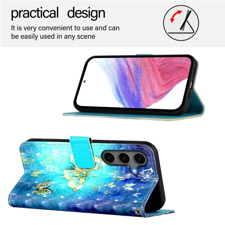 3D Painting Horizontal Flip Leather Phone Case, For Samsung Galaxy S25+ 5G, For Samsung Galaxy S25 Ultra 5G, For Samsung Galaxy S24 FE 5G