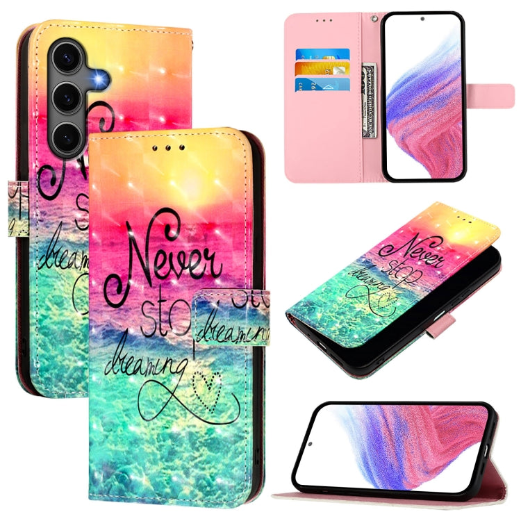 3D Painting Horizontal Flip Leather Phone Case, For Samsung Galaxy S25+ 5G, For Samsung Galaxy S25 Ultra 5G, For Samsung Galaxy S24 FE 5G