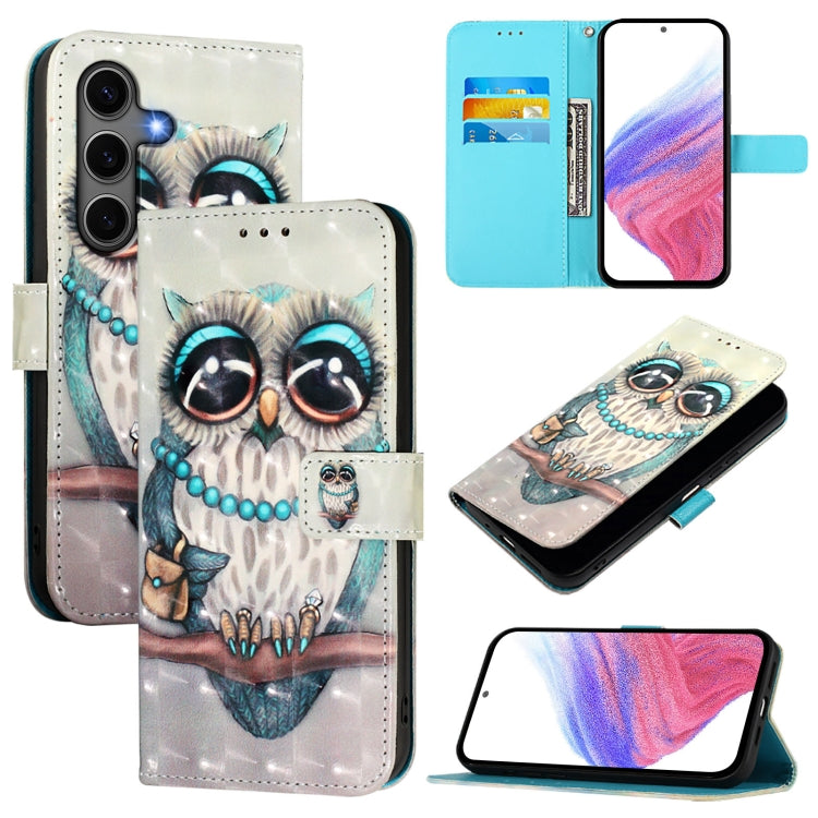 3D Painting Horizontal Flip Leather Phone Case, For Samsung Galaxy S25+ 5G, For Samsung Galaxy S25 Ultra 5G, For Samsung Galaxy S24 FE 5G