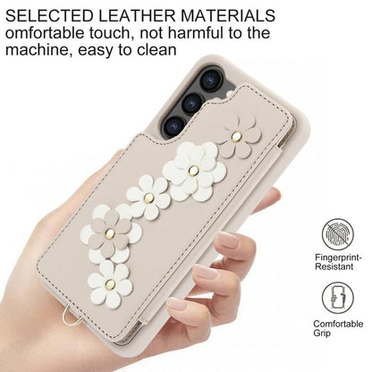 Crossbody Flower Pattern Leather Phone Case, For Samsung Galaxy S26+ 5G, For Samsung Galaxy S26 Ultra 5G, For Samsung Galaxy S26 5G, For Samsung Galaxy S25 Edge 5G