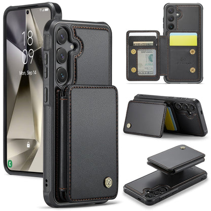 JEEHOOD J05 Business Magnetic Style RFID Leather Phone Case, For Samsung Galaxy S25 Ultra 5G, For Samsung Galaxy S24 FE 5G, For Samsung Galaxy S24+ 5G, For Samsung Galaxy S24 5G
