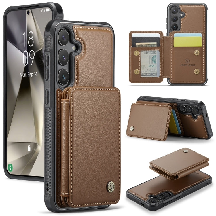 JEEHOOD J05 Business Magnetic Style RFID Leather Phone Case, For Samsung Galaxy S25 Ultra 5G, For Samsung Galaxy S24 FE 5G, For Samsung Galaxy S24+ 5G, For Samsung Galaxy S24 5G