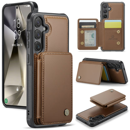 JEEHOOD J05 Business Magnetic Style RFID Leather Phone Case, For Samsung Galaxy S25 Ultra 5G, For Samsung Galaxy S24 FE 5G, For Samsung Galaxy S24+ 5G, For Samsung Galaxy S24 5G
