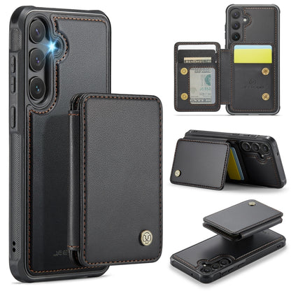 JEEHOOD J05 Business Magnetic Style RFID Leather Phone Case, For Samsung Galaxy S24 FE 5G, For Samsung Galaxy S24+ 5G, For Samsung Galaxy S24 5G, For Samsung Galaxy S23 FE 5G