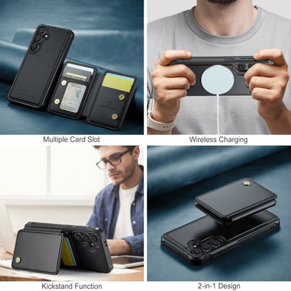 JEEHOOD J05 Business Magnetic Style RFID Leather Phone Case, For Samsung Galaxy S24 FE 5G, For Samsung Galaxy S24+ 5G, For Samsung Galaxy S24 5G, For Samsung Galaxy S23 FE 5G