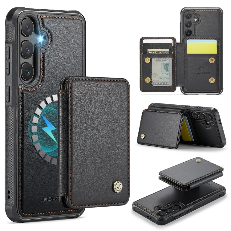 JEEHOOD J05 Business Magnetic Style RFID Leather Phone Case, For Samsung Galaxy S25 Ultra 5G, For Samsung Galaxy S24 FE 5G, For Samsung Galaxy S24+ 5G, For Samsung Galaxy S24 5G
