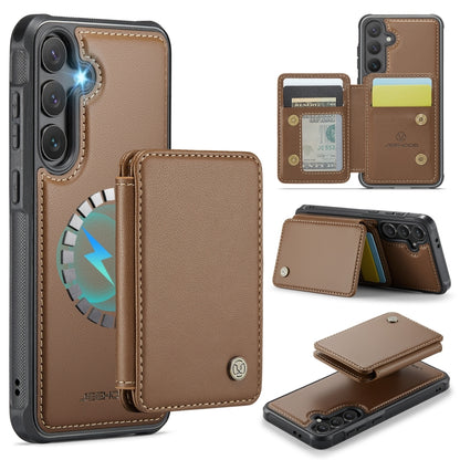 JEEHOOD J05 Business Magnetic Style RFID Leather Phone Case, For Samsung Galaxy S25 Ultra 5G, For Samsung Galaxy S24 FE 5G, For Samsung Galaxy S24+ 5G, For Samsung Galaxy S24 5G