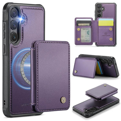 JEEHOOD J05 Business Magnetic Style RFID Leather Phone Case, For Galaxy S25 FE 5G, For Samsung Galaxy S25 Edge 5G, For Samsung Galaxy S25 5G, For Samsung Galaxy S25+ 5G
