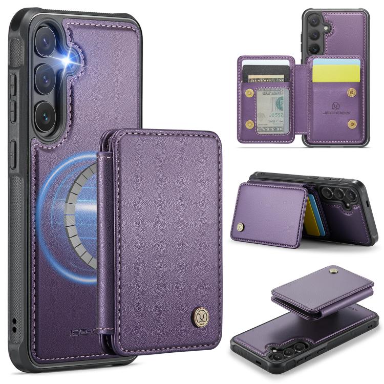 JEEHOOD J05 Business Magnetic Style RFID Leather Phone Case, For Galaxy S25 FE 5G, For Samsung Galaxy S25 Edge 5G, For Samsung Galaxy S25 5G, For Samsung Galaxy S25+ 5G