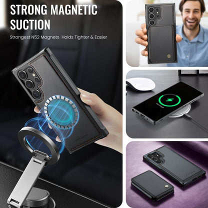 JEEHOOD J05 Business Magnetic Style RFID Leather Phone Case, For Samsung Galaxy S25 Ultra 5G, For Samsung Galaxy S24 FE 5G, For Samsung Galaxy S24+ 5G, For Samsung Galaxy S24 5G
