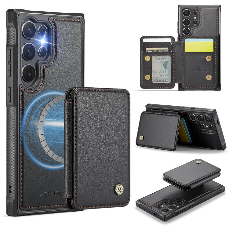 JEEHOOD J05 Business Magnetic Style RFID Leather Phone Case, For Samsung Galaxy S25 Ultra 5G, For Samsung Galaxy S24 FE 5G, For Samsung Galaxy S24+ 5G, For Samsung Galaxy S24 5G