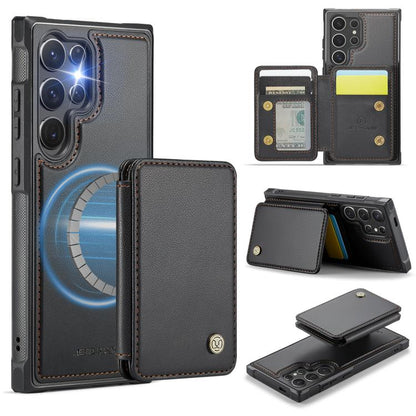 JEEHOOD J05 Business Magnetic Style RFID Leather Phone Case, For Samsung Galaxy S25 Ultra 5G, For Samsung Galaxy S24 FE 5G, For Samsung Galaxy S24+ 5G, For Samsung Galaxy S24 5G