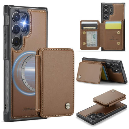 JEEHOOD J05 Business Magnetic Style RFID Leather Phone Case, For Samsung Galaxy S25 Ultra 5G, For Samsung Galaxy S24 FE 5G, For Samsung Galaxy S24+ 5G, For Samsung Galaxy S24 5G