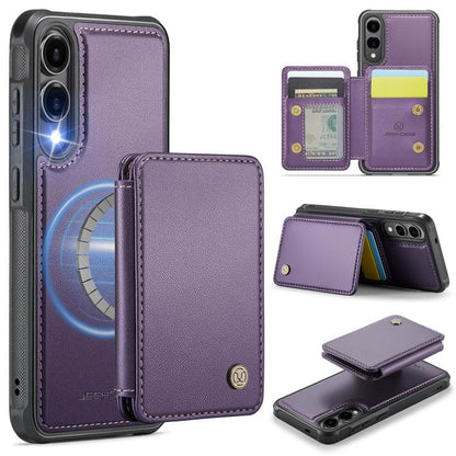 JEEHOOD J05 Business Magnetic Style RFID Leather Phone Case, For Galaxy S25 FE 5G, For Samsung Galaxy S25 Edge 5G, For Samsung Galaxy S25 5G, For Samsung Galaxy S25+ 5G