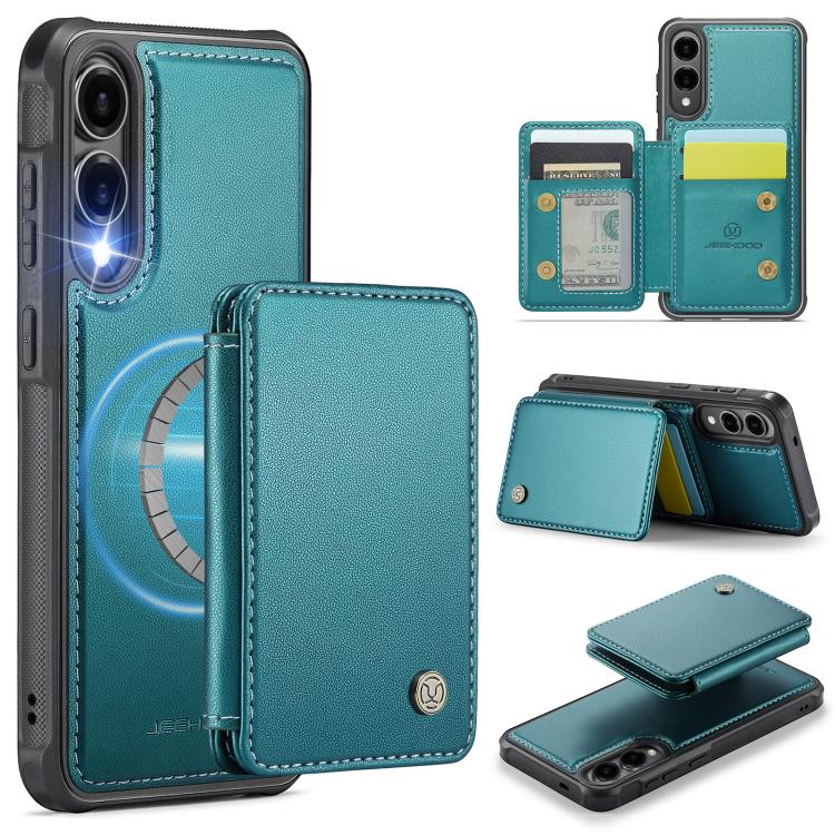 JEEHOOD J05 Business Magnetic Style RFID Leather Phone Case, For Galaxy S25 FE 5G, For Samsung Galaxy S25 Edge 5G, For Samsung Galaxy S25 5G, For Samsung Galaxy S25+ 5G