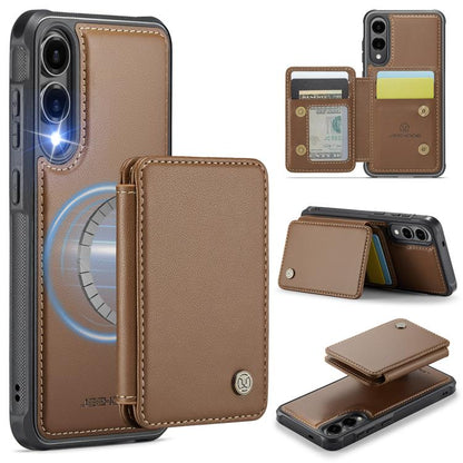 JEEHOOD J05 Business Magnetic Style RFID Leather Phone Case, For Galaxy S25 FE 5G, For Samsung Galaxy S25 Edge 5G, For Samsung Galaxy S25 5G, For Samsung Galaxy S25+ 5G