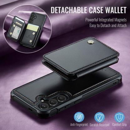 JEEHOOD J05 Business Magnetic Style RFID Leather Phone Case, For Galaxy S25 FE 5G, For Samsung Galaxy S25 Edge 5G, For Samsung Galaxy S25 5G, For Samsung Galaxy S25+ 5G