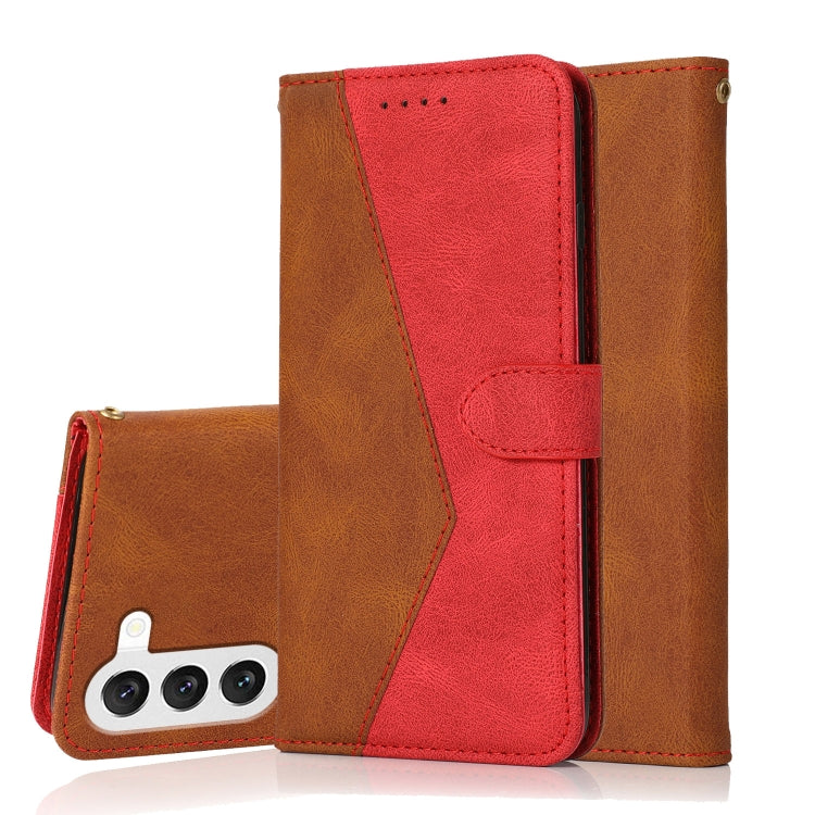 Dual-color Stitching Leather Phone Case, For Samsung Galaxy S25 5G, For Samsung Galaxy S25+ 5G, For Samsung Galaxy S25 Ultra 5G, For Samsung Galaxy S24 FE 5G