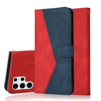 Dual-color Stitching Leather Phone Case, For Samsung Galaxy S25 5G, For Samsung Galaxy S25+ 5G, For Samsung Galaxy S25 Ultra 5G, For Samsung Galaxy S24 FE 5G