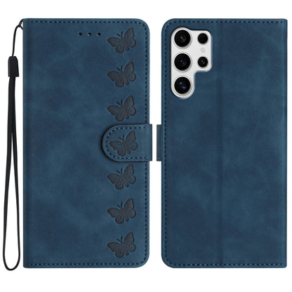 Seven Butterflies Embossed Leather Phone Case, For Samsung Galaxy S25 Edge 5G, For Samsung Galaxy S25 5G, For Samsung Galaxy S25+ 5G, For Samsung Galaxy S25 Ultra 5G