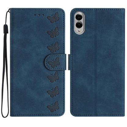 Seven Butterflies Embossed Leather Phone Case, For Samsung Galaxy S25 Edge 5G, For Samsung Galaxy S25 5G, For Samsung Galaxy S25+ 5G, For Samsung Galaxy S25 Ultra 5G