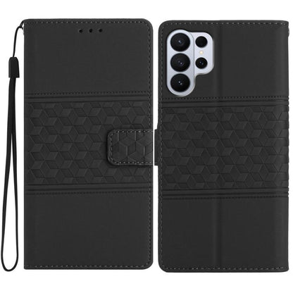 Diamond Embossed Skin Feel Leather Phone Case, For Samsung Galaxy S26 Edge 5G, For Samsung Galaxy S26 Ultra 5G, For Samsung Galaxy S26 5G, For Samsung Galaxy S25 Edge 5G