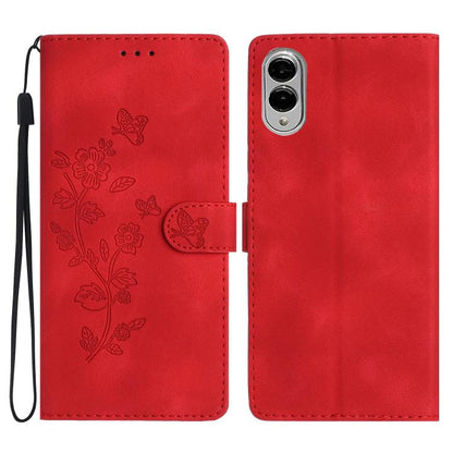 Flower Butterfly Embossing Pattern Leather Phone Case, For Samsung Galaxy S26 Edge 5G, For Samsung Galaxy S26 Ultra 5G, For Samsung Galaxy S26 5G, For Samsung Galaxy S25 Edge 5G