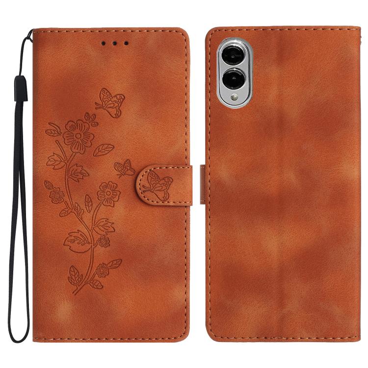 Flower Butterfly Embossing Pattern Leather Phone Case, For Samsung Galaxy S26 Edge 5G, For Samsung Galaxy S26 Ultra 5G, For Samsung Galaxy S26 5G, For Samsung Galaxy S25 Edge 5G