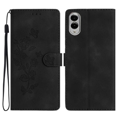 Flower Butterfly Embossing Pattern Leather Phone Case, For Samsung Galaxy S26 Edge 5G, For Samsung Galaxy S26 Ultra 5G, For Samsung Galaxy S26 5G, For Samsung Galaxy S25 Edge 5G