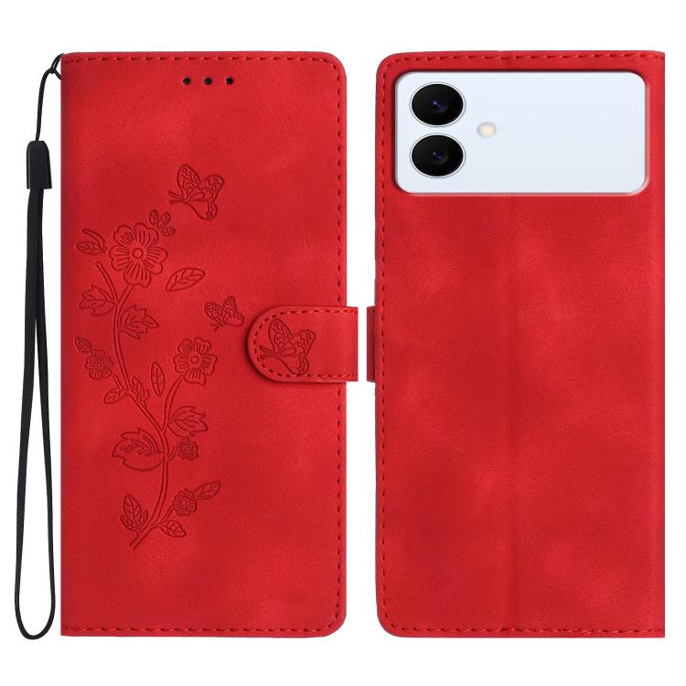 Flower Butterfly Embossing Pattern Leather Phone Case, For Samsung Galaxy S26 Edge 5G, For Samsung Galaxy S26 Ultra 5G, For Samsung Galaxy S26 5G, For Samsung Galaxy S25 Edge 5G