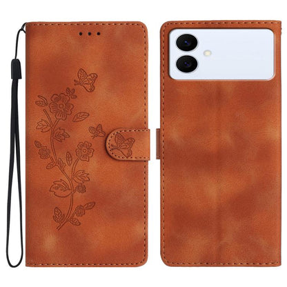 Flower Butterfly Embossing Pattern Leather Phone Case, For Samsung Galaxy S26 Edge 5G, For Samsung Galaxy S26 Ultra 5G, For Samsung Galaxy S26 5G, For Samsung Galaxy S25 Edge 5G