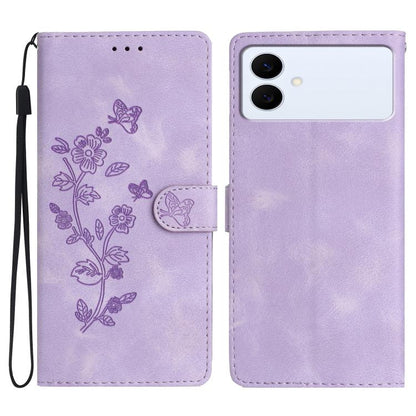 Flower Butterfly Embossing Pattern Leather Phone Case, For Samsung Galaxy S26 Edge 5G, For Samsung Galaxy S26 Ultra 5G, For Samsung Galaxy S26 5G, For Samsung Galaxy S25 Edge 5G