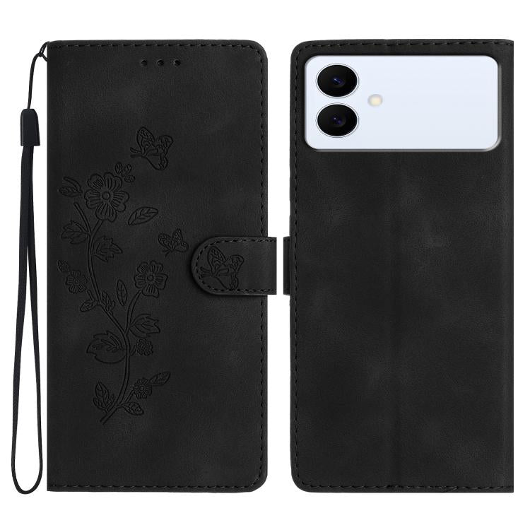 Flower Butterfly Embossing Pattern Leather Phone Case, For Samsung Galaxy S26 Edge 5G, For Samsung Galaxy S26 Ultra 5G, For Samsung Galaxy S26 5G, For Samsung Galaxy S25 Edge 5G