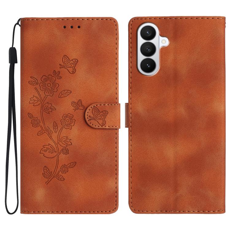 Flower Butterfly Embossing Pattern Leather Phone Case, For Samsung Galaxy S26 Edge 5G, For Samsung Galaxy S26 Ultra 5G, For Samsung Galaxy S26 5G, For Samsung Galaxy S25 Edge 5G