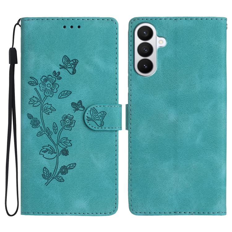 Flower Butterfly Embossing Pattern Leather Phone Case, For Samsung Galaxy S26 Edge 5G, For Samsung Galaxy S26 Ultra 5G, For Samsung Galaxy S26 5G, For Samsung Galaxy S25 Edge 5G