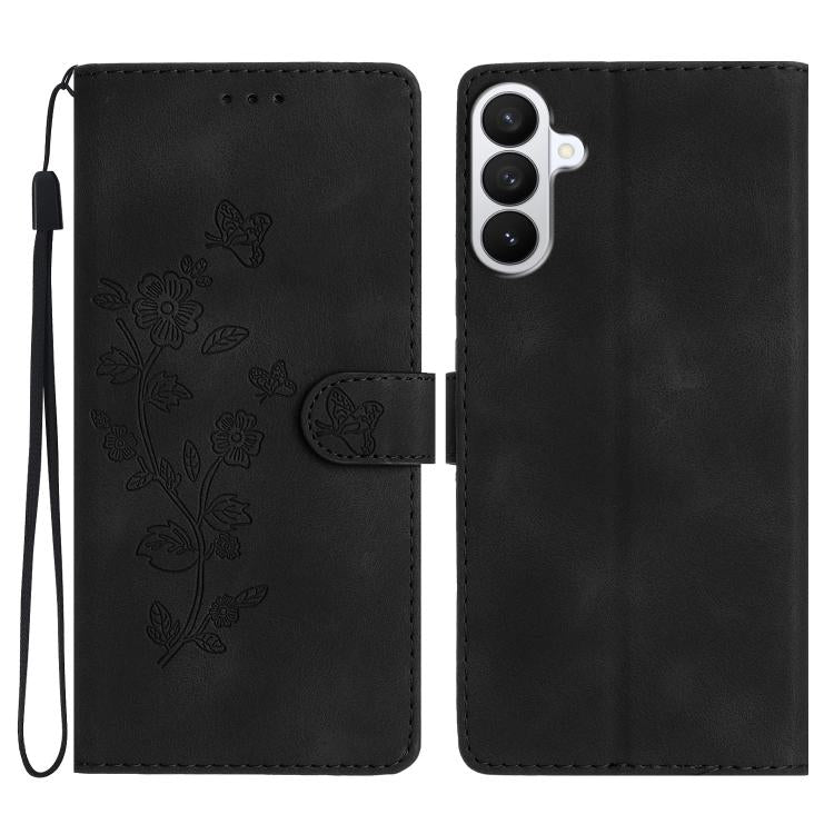 Flower Butterfly Embossing Pattern Leather Phone Case, For Samsung Galaxy S26 Edge 5G, For Samsung Galaxy S26 Ultra 5G, For Samsung Galaxy S26 5G, For Samsung Galaxy S25 Edge 5G