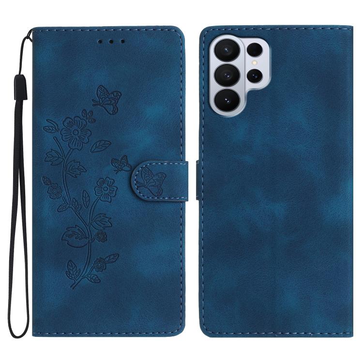 Flower Butterfly Embossing Pattern Leather Phone Case, For Samsung Galaxy S26 Edge 5G, For Samsung Galaxy S26 Ultra 5G, For Samsung Galaxy S26 5G, For Samsung Galaxy S25 Edge 5G