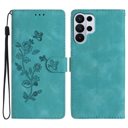 Flower Butterfly Embossing Pattern Leather Phone Case, For Samsung Galaxy S26 Edge 5G, For Samsung Galaxy S26 Ultra 5G, For Samsung Galaxy S26 5G, For Samsung Galaxy S25 Edge 5G
