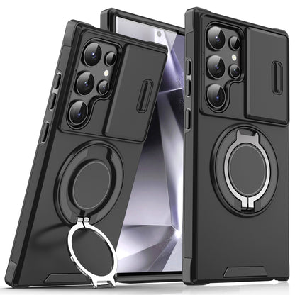 Sliding Camshield Ring Holder Phone Case, For Samsung Galaxy S24 FE 5G, For Samsung Galaxy S24 Ultra 5G, For Samsung Galaxy S24+ 5G, For Samsung Galaxy S24 5G