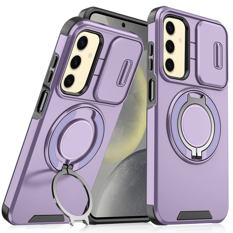 Sliding Camshield Ring Holder Phone Case, For Samsung Galaxy S24 FE 5G, For Samsung Galaxy S24 Ultra 5G, For Samsung Galaxy S24+ 5G, For Samsung Galaxy S24 5G