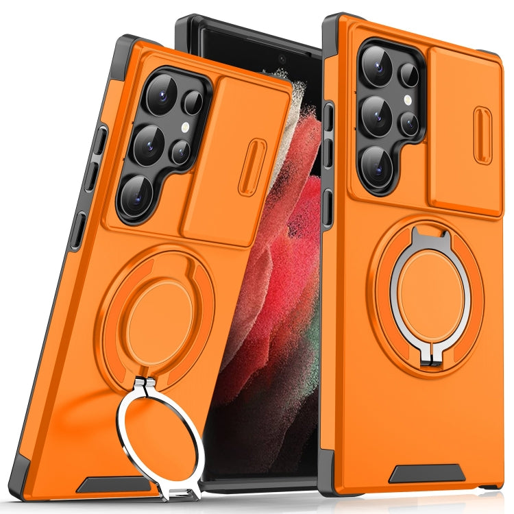 Sliding Camshield Ring Holder Phone Case, For Samsung Galaxy S21 Ultra 5G