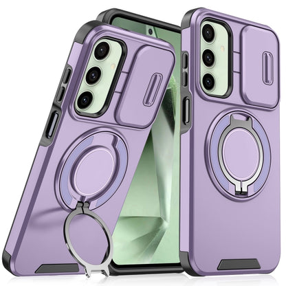 Sliding Camshield Ring Holder Phone Case, For Samsung Galaxy S24 FE 5G, For Samsung Galaxy S24 Ultra 5G, For Samsung Galaxy S24+ 5G, For Samsung Galaxy S24 5G