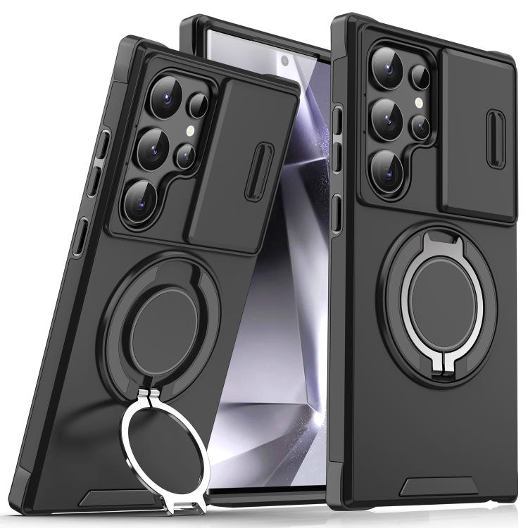 Sliding Camshield Ring Holder Phone Case, For Samsung Galaxy S25 Edge 5G, For Samsung Galaxy S25 5G, For Samsung Galaxy S25+ 5G, For Samsung Galaxy S25 Ultra 5G