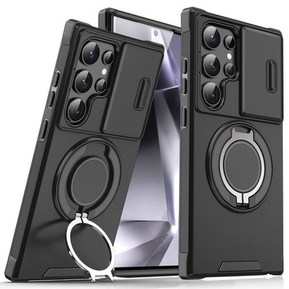 Sliding Camshield Ring Holder Phone Case, For Samsung Galaxy S25 Edge 5G, For Samsung Galaxy S25 5G, For Samsung Galaxy S25+ 5G, For Samsung Galaxy S25 Ultra 5G