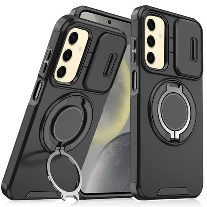 Sliding Camshield Ring Holder Phone Case, For Samsung Galaxy S25 Edge 5G, For Samsung Galaxy S25 5G, For Samsung Galaxy S25+ 5G, For Samsung Galaxy S25 Ultra 5G