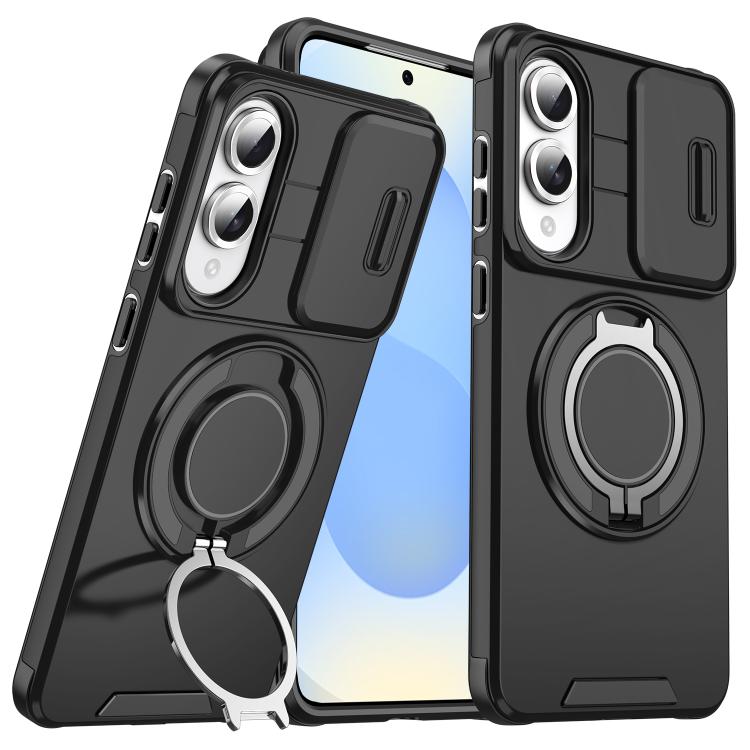 Sliding Camshield Ring Holder Phone Case, For Samsung Galaxy S25 Edge 5G, For Samsung Galaxy S25 5G, For Samsung Galaxy S25+ 5G, For Samsung Galaxy S25 Ultra 5G