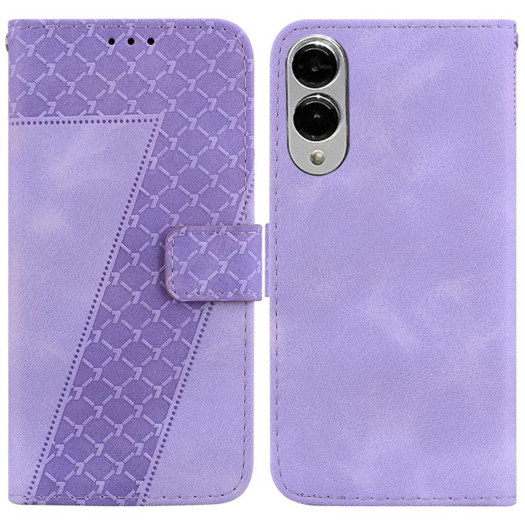 Seven-shaped Embossed Leather Phone Case, For Samsung Galaxy S25 Edge 5G, For Samsung Galaxy S25 5G, For Samsung Galaxy S25+ 5G, For Samsung Galaxy S25 Ultra 5G