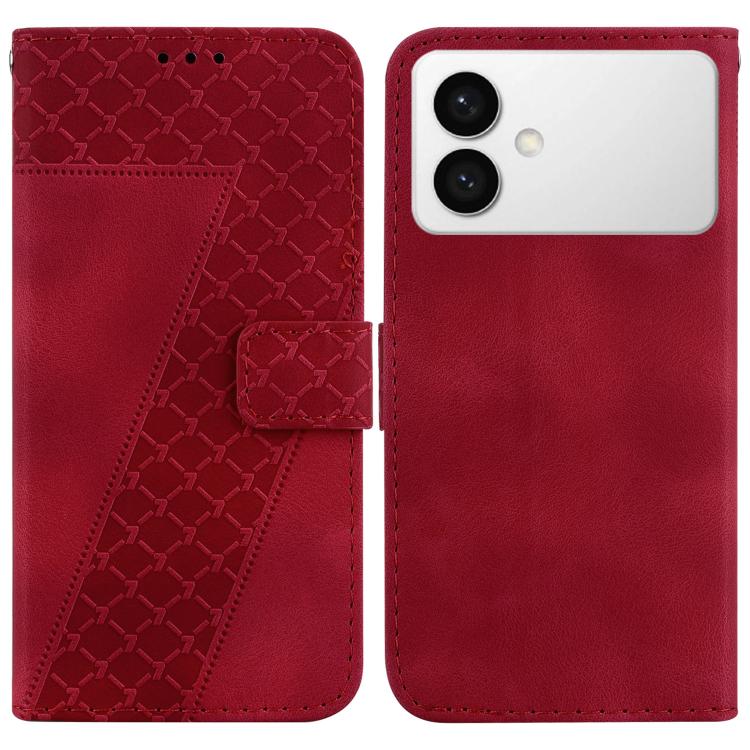 Seven-shaped Embossed Leather Phone Case, For Samsung Galaxy S26 Edge 5G, For Samsung Galaxy S26 Ultra 5G, For Samsung Galaxy S26 5G, For Samsung Galaxy S25 FE 5G