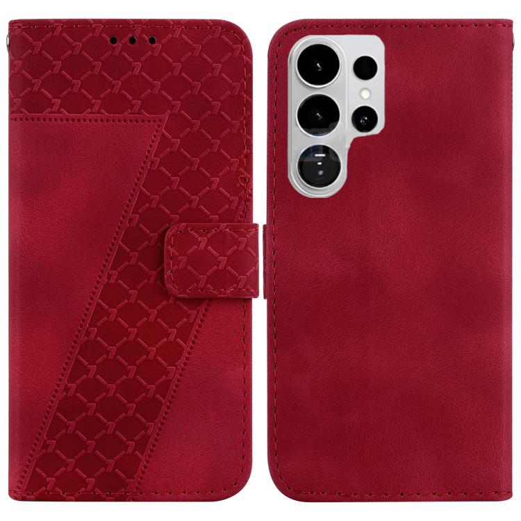 Seven-shaped Embossed Leather Phone Case, For Samsung Galaxy S26 Edge 5G, For Samsung Galaxy S26 Ultra 5G, For Samsung Galaxy S26 5G, For Samsung Galaxy S25 FE 5G