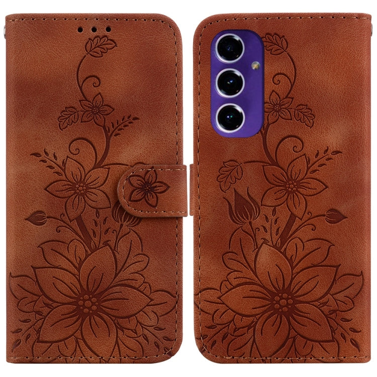 Lily Embossed Leather Phone Case, For Samsung Galaxy S25 Ultra 5G, For Samsung Galaxy S24 FE 5G